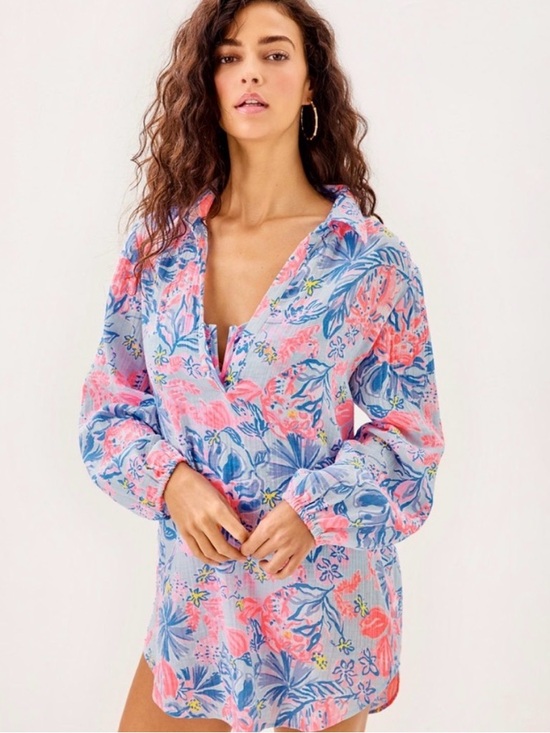 Lilly Pulitzer Other - NWT Lilly Pulitzer Kique Long Sleeve CoverUp in Multi Elephant Splash